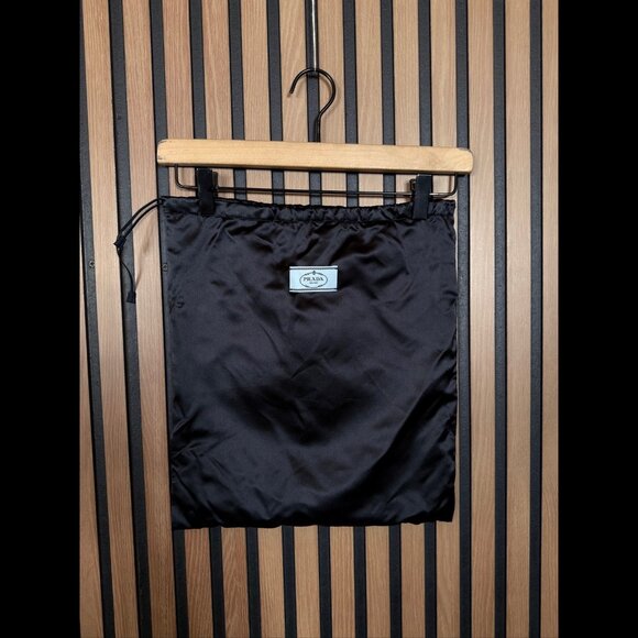 Prada Dust Bag 13.5 x 14.75 Black Stroage Adjustable Accessory Satin - Picture 1 of 6